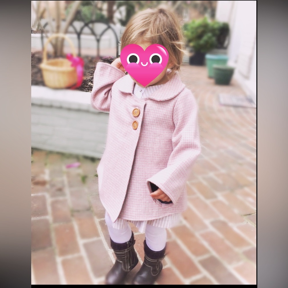 Little girls light pink spring coat